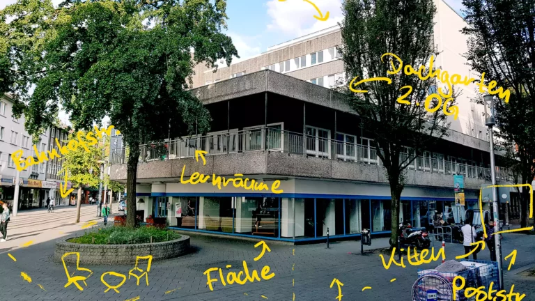 Unikat e.V. an der Ecke Bahnhofstraße / Poststraße in Witten. (Foto: Dana Sophie Schmidt=